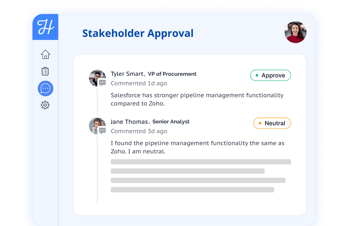 Stakeholder approval 