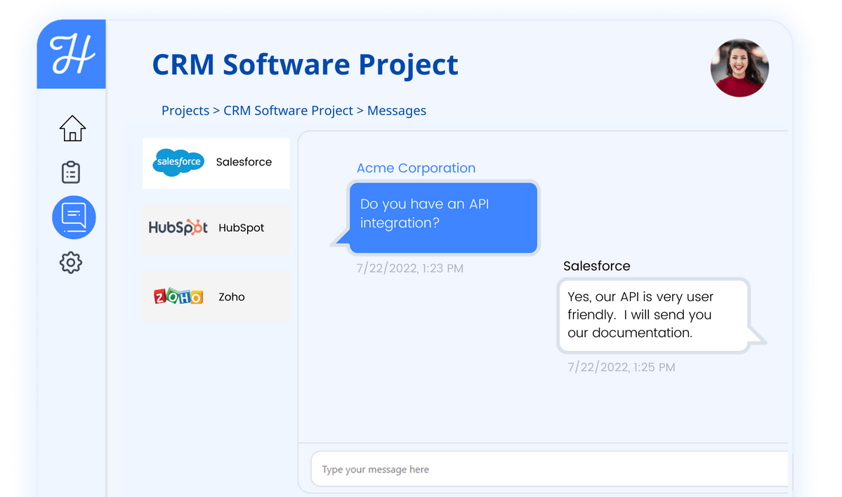 Software vendor messages